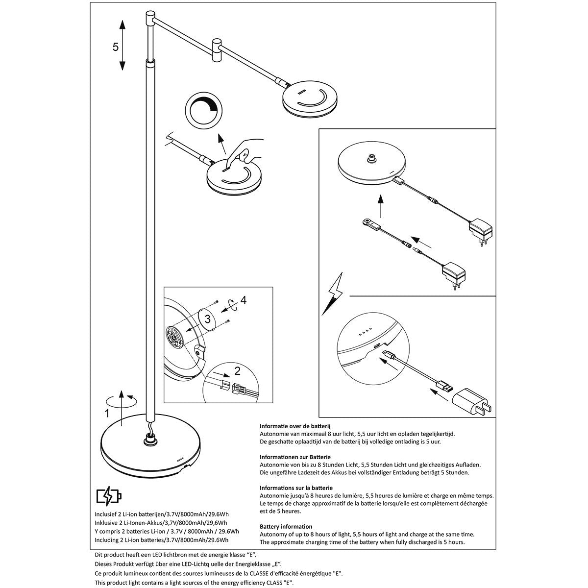 Steinhauer vloerlamp Soleil - staal - aluminium - 3515ST