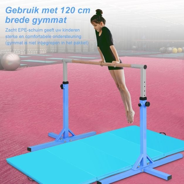 Coast Gymnastiek Rekstok in Hoogte Verstelbaar - 91-150cm - Blauw