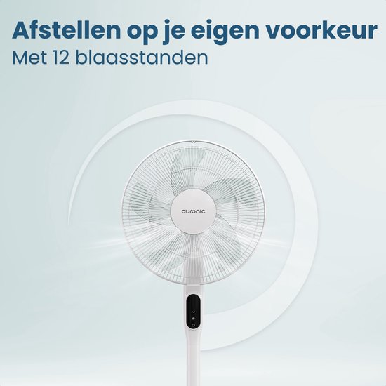 Auronic Statiefventilator - Staande Ventilator - Luchtkoeler - Vloer en tafelventilator - 3-in-1 - 12 Snelheden - Stille Ventilator - Fan - Met Afstandsbediening - Wit