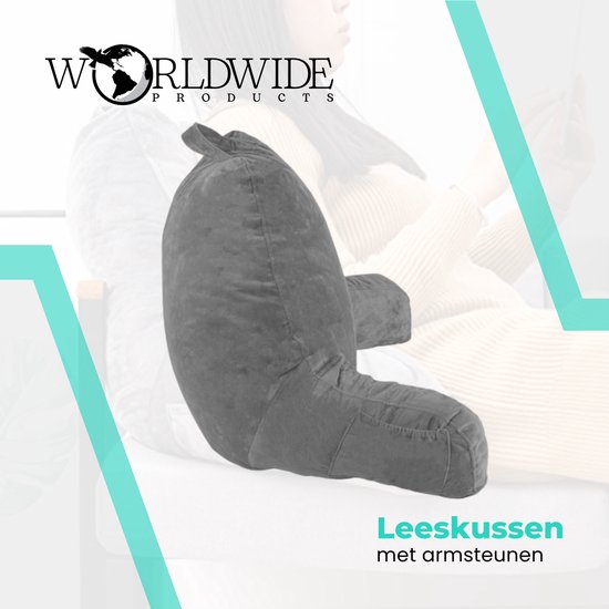 WorldWide products Leeskussen met Armsteunen - Relax kussen memory foam – voor in Bed