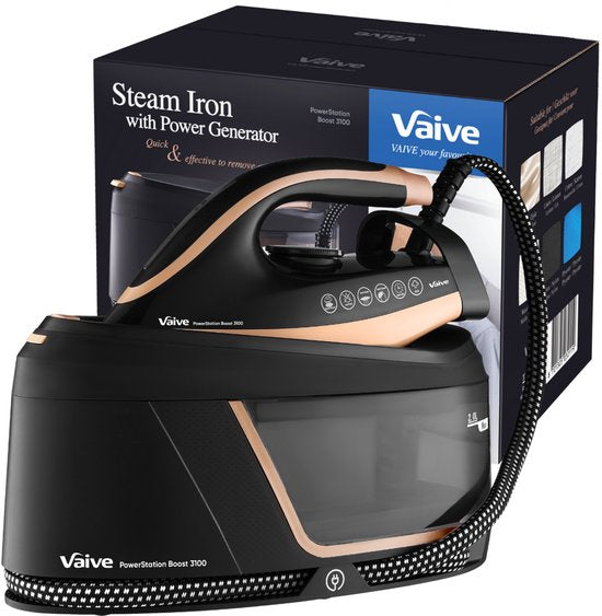 VAIVE PowerStation Boost 3100 Stoomstrijkijzer met Stoomgenerator - Strijkijzer - Iron - Stoomstrijkijzers - 3100W - Station - 2L Watertank