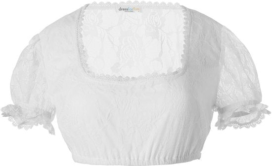 Dressforfun Dirndlblouse Franzi L - verkleedkleding kostuum halloween verkleden feestkleding carnavalskleding carnaval feestkledij partykleding - 303092