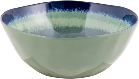 Bo-Camp - Servies - Halo - Blauw/Groen - 12 Stuks