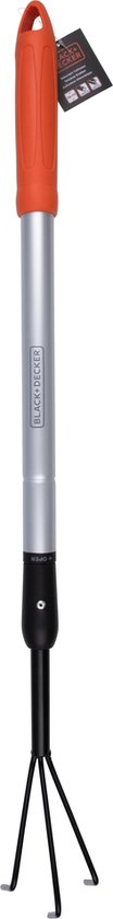 BLACK+DECKER Cultivator - Telescopische Steel 77 - 112 CM - 3 Tanden - Aluminium/ Koolstofstaal