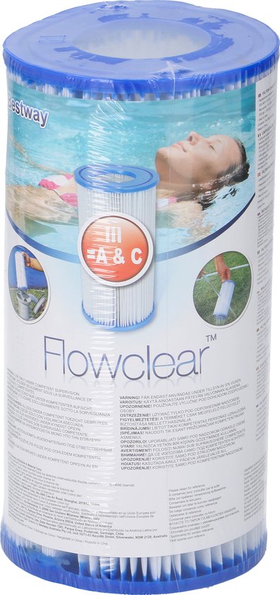 Bestway Type III Zwembadpompfilter - Voor Kristalhelder Water