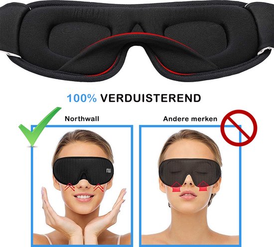 Northwall Slaapmasker Luxe - 100% Verduisterend - 3D Traagschuim