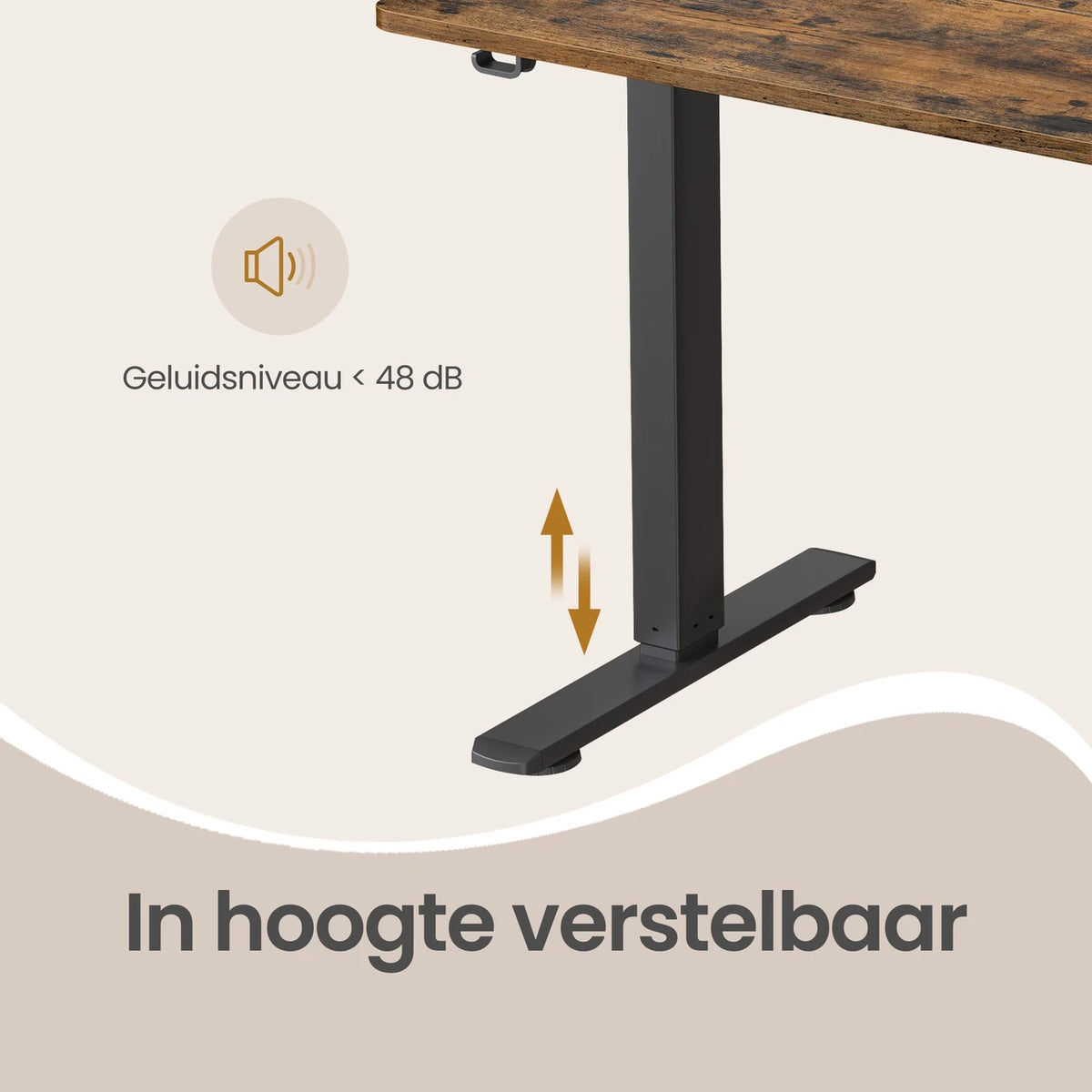 Joyfurnos Elektrisch Zit-Sta Bureau 140 x 60 cm - In Hoogte Verstelbaar met Geheugenfunctie - USB-C - Bruin
