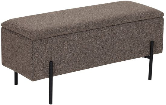 House Nordic Opbergbank Watford - Bruin Bouclé Stof - 95x43x37cm