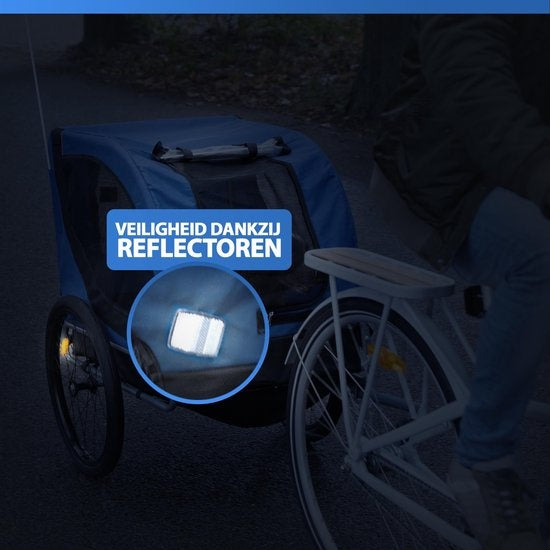 Bicycle Gear Hondenfietskar - <40 kg - Opvouwbaar - incl Regenhoes - Blauw - 75x52x65cm