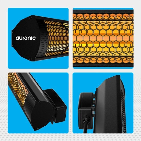 Auronic Terrasverwarmer - Infrarood - Heater - Elektrisch - 2000W - Zwart