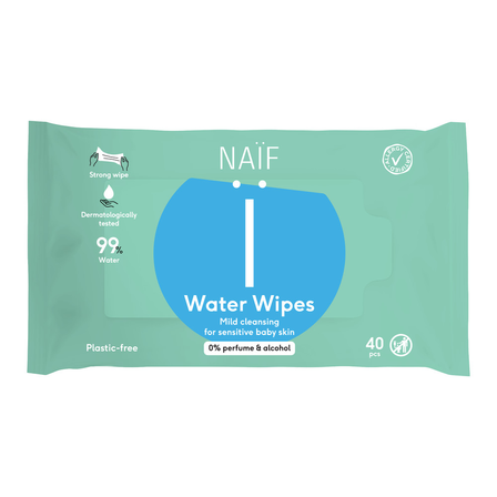 Naïf Baby & Kids Water Wipes - Plasticvrije billendoekjes - 40 stuks