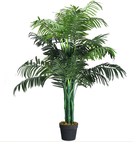 1,1 meter hoge kunstmatige Areca-palm - Decoratieve zijden boom met mand voor binnen en buiten