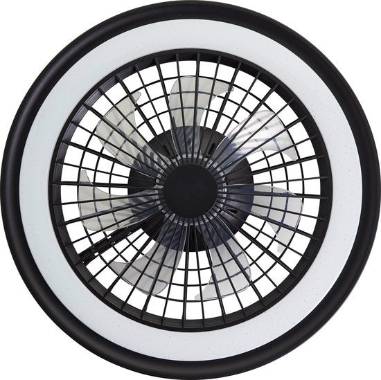 Brilliant Palmero - Plafondventilator - Plafondventilator - LED 40W - 3000K-6500K - Dimbaar - Zwart