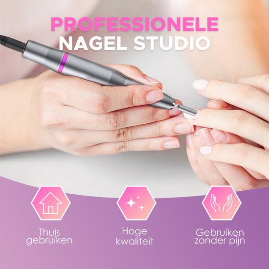 Beeperfect® Elektrische Nagelvijl - Nagelfrees - Manicure en Pedicure set - 11 Bitjes en 60 Schuurrolletjes