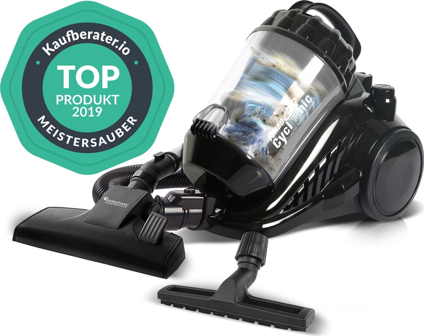 TurboTronic CV05 Beutelloze Stofzuiger 900W 22kPa Multi-Cycloon 3,5L | Zilvergrijs | 12m Actieradius | Compact & Krachtig
