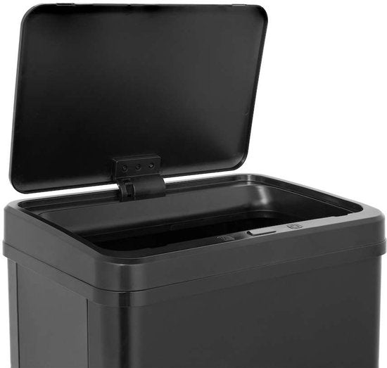 Buccan - Grote prullenbak met bewegingssensor - Zwart - 60 Liter