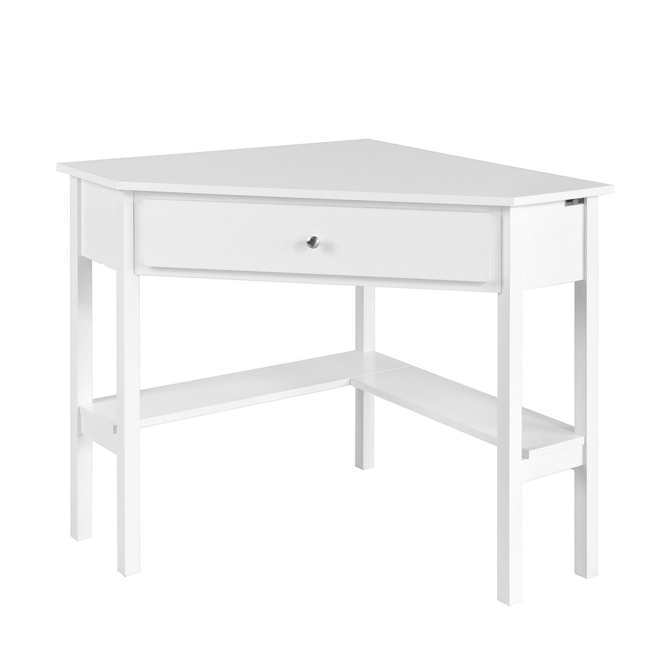 SoBuy FWT31-W Bijzettafel met lade - Hoekmodel - 76 x 76 x 76 cm - Wit