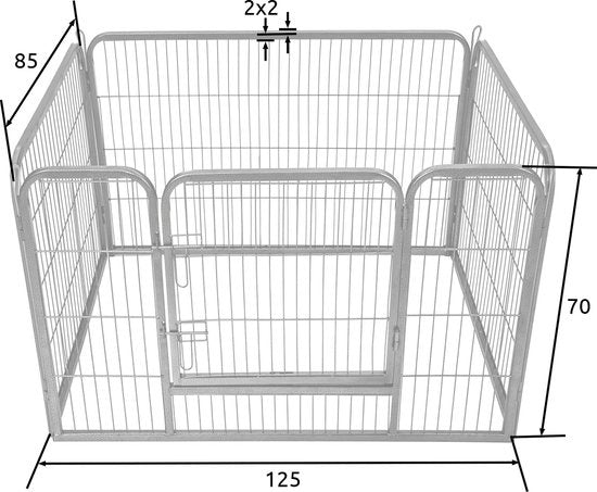 Tectake Puppyren of Hondenren - 125 x 85 x 70 cm