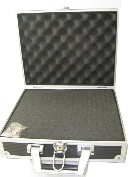 VDD - koffer met rasterschuim - kleur: zilver - 40 x 30 x 11 cm
