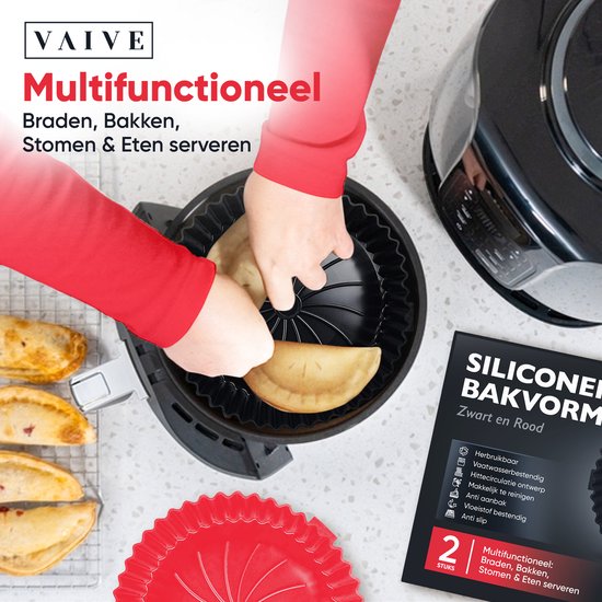VAIVE Siliconen Bakje Geschikt Voor Airfryer ⌀ 20 - Bakpapier Alternatief - Accessoires - Bakvorm - Bakjes - XXL