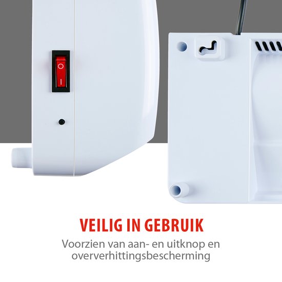 alpina Wandkachel – Met Timer & Afstandsbediening – 2000 W – 42 x 17.5 x 10.5 cm – Wit