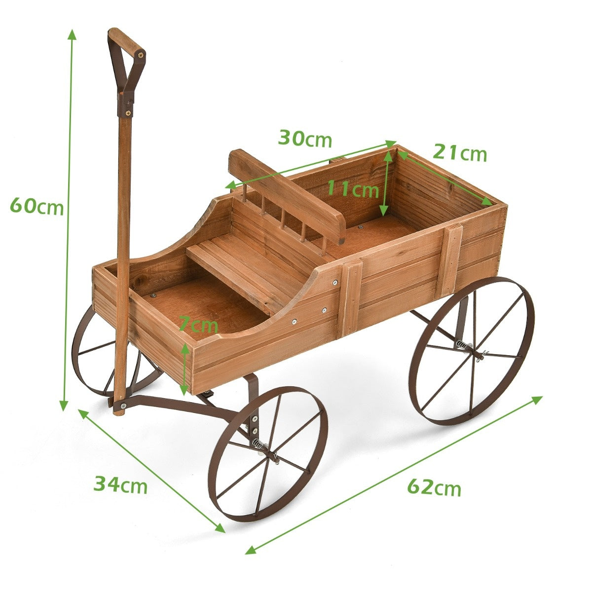 Coast Bloemenstandaard Houten Bloemenbak Plantenstandaard voor Tuin - 62 x 34 x 60 cm -Bruin