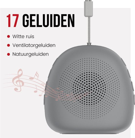White Noise Machine - Slaaphulpen - Witte Ruis - Baby Slaap Hulp - Druppel - Grijs