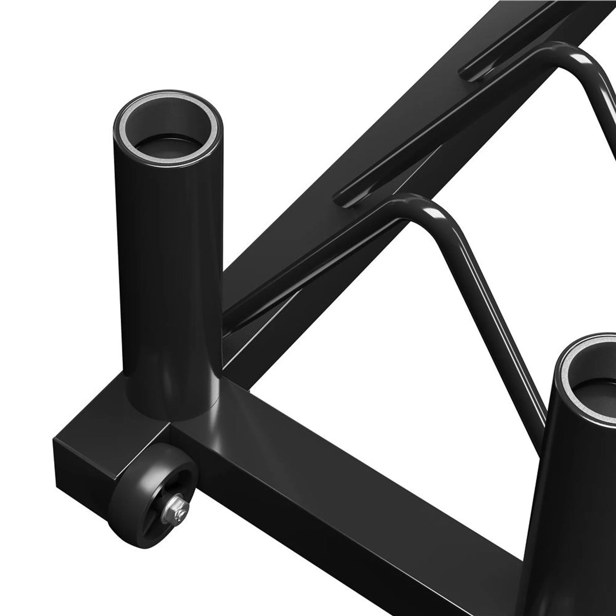 Yaheetech Halterrek Voor Halterschijven En Stangen – Voorzien Van 4 Opbergvakken En 2 Halterhouders En Transportwielen – Voor Olympische Halterstangen En Gewichten – Zwart Metaal – 94 x 33 x 30 cm