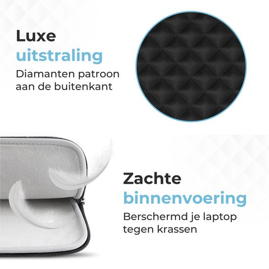 Trendfield Macbook Air Hoes 13.3 - 13.6 Inch Laptop Hoes - Macbook Pro Sleeve - Laptophoes 13 Inch - Diamanten Case - Zwart