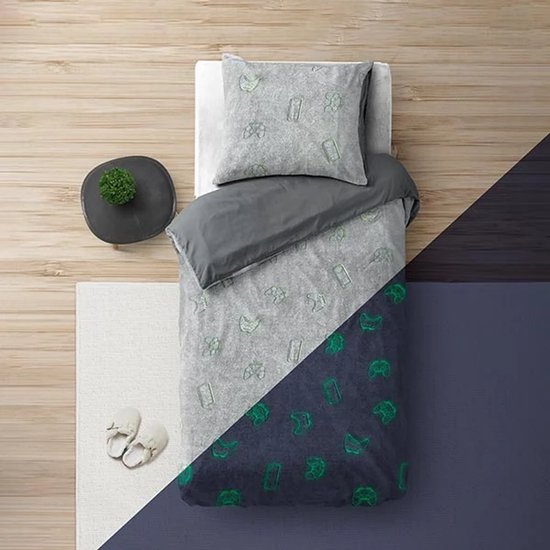 Sleeptime dekbedovertrek Glow in the dark Games Multi 140 x 200/220 cm