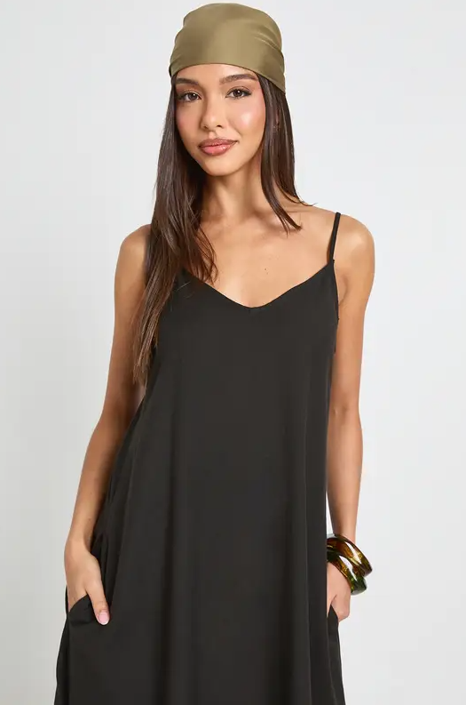 Linnen Look Zakdoek Zoom Maxi Jurk - Maat 36