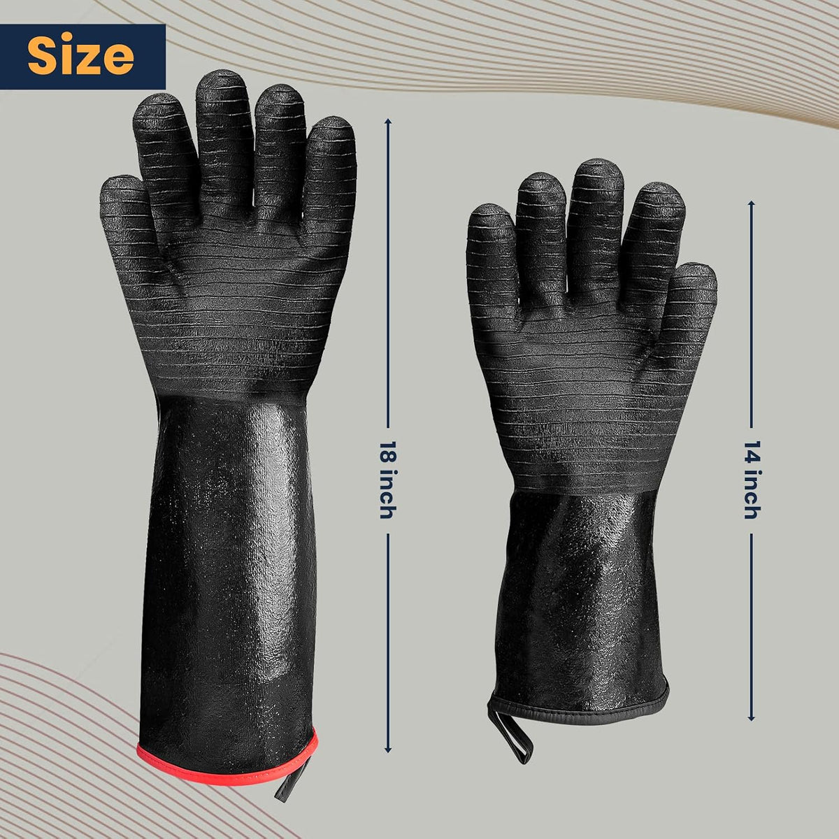 Geekhom BBQ-handschoenen - 45,72 cm - Zwart - Set van 2