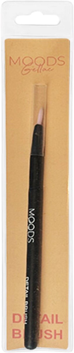 Moods Gellac Detail Brush Zwart – 8 cm – Professioneel Nail Art Penseel voor Fijne Lijnen & Gedetailleerde Nageldecoratie