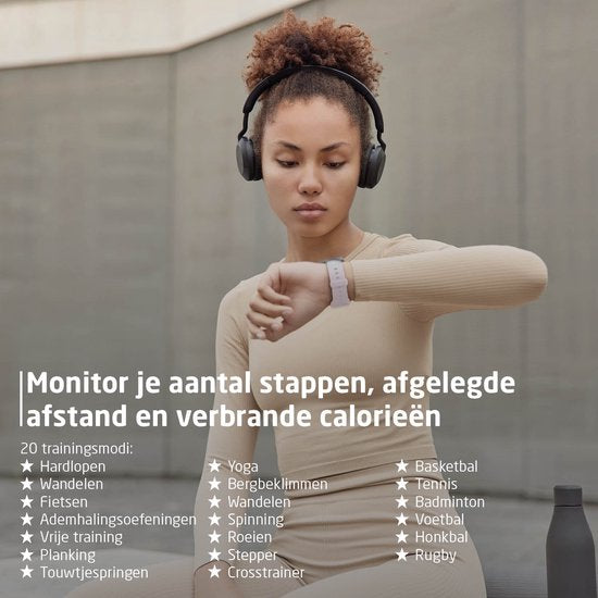BREND Smartwatch voor Dames en Heren - Stappenteller, Bloeddrukmeter en Hartslagmeter - Sporthorloge - Waterdicht – Wit