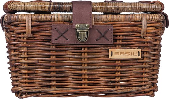 Basil Denton Fietsmand S - Voor - Rotan - Bruin - Small