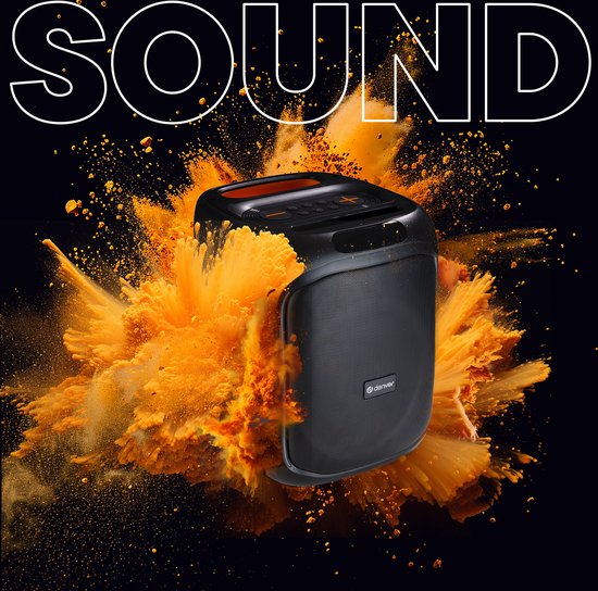 Denver Bluetooth Speaker Party Box - Discolichten - Incl. Afstandsbediening - Microfoon Aansluiting - BPS165