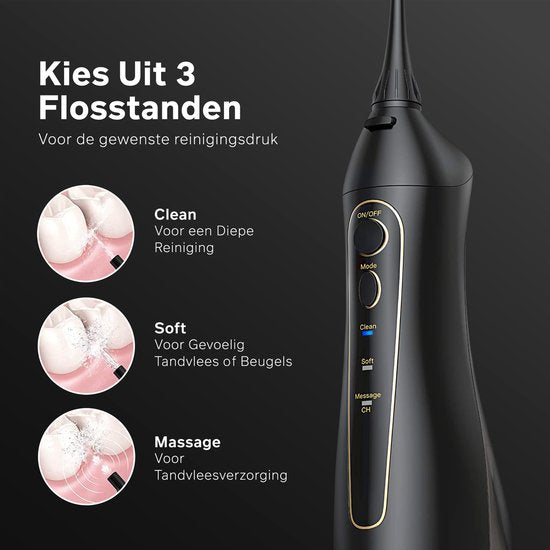 Bintoi® iSonic Black Series F600 - Waterflosser - Flosapparaten - Monddouche