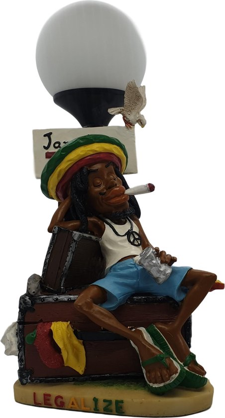 Wiet accesoires rastafari bureaulamp – grappige reggae rasta weed accessoires lamp op kast 33 cm hoog 1,5 m. snoer inclusief schakelaar | GerichteKeuze