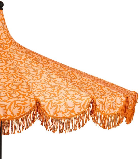 Mica Decorations Kelly Parasol met Draagtas - Stokparasol 238 x Ø235 cm - Tuin of Balkonparasol - Polyester, Staal - Oranje