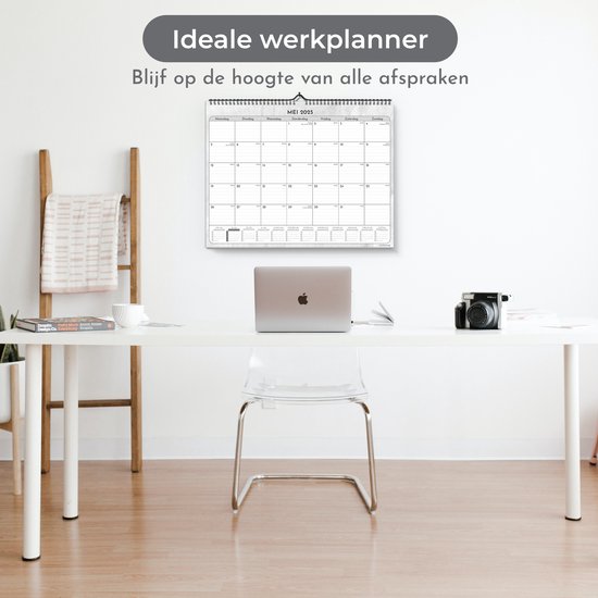 Systemyze Maandkalender 2025 Ophangbaar 12 Maanden - Kalender - Jaarkalender - Maandplanner - Wandkalender - Jan 2025 t/m Dec 2025 - 43 x 33cm