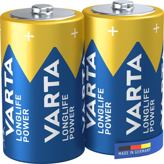 Varta Longlife Power D Batterijen - High Energy Alkaline - 2 Stuks