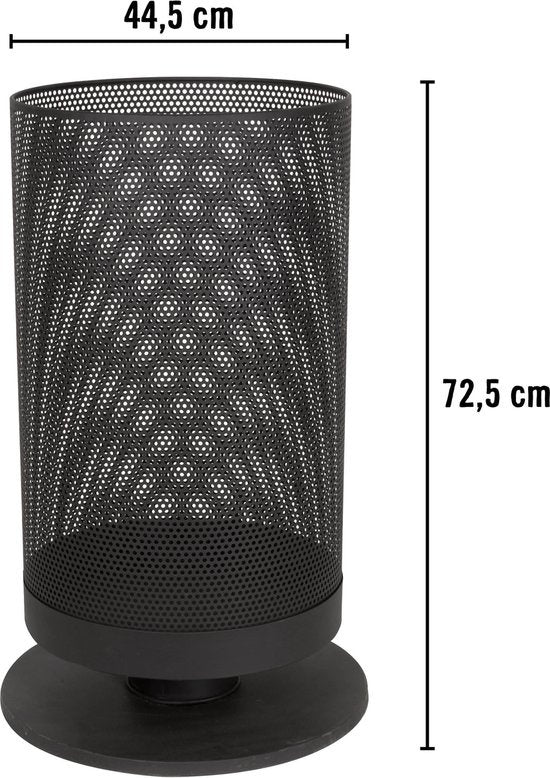 BBQ Collection Vuurkorf met Vonkenscherm - Tuinhaard 44,5 x 72,5 cm - Buitenhaard met Pook - Houtkachel voor Tuin en Terras - Vuurschaal voor Buiten - Carbon Staal