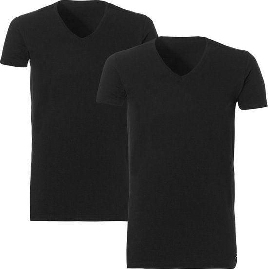 Ten Cate - XXL - Basic T-shirt - 2-pack - V-hals - Heren - Zwart