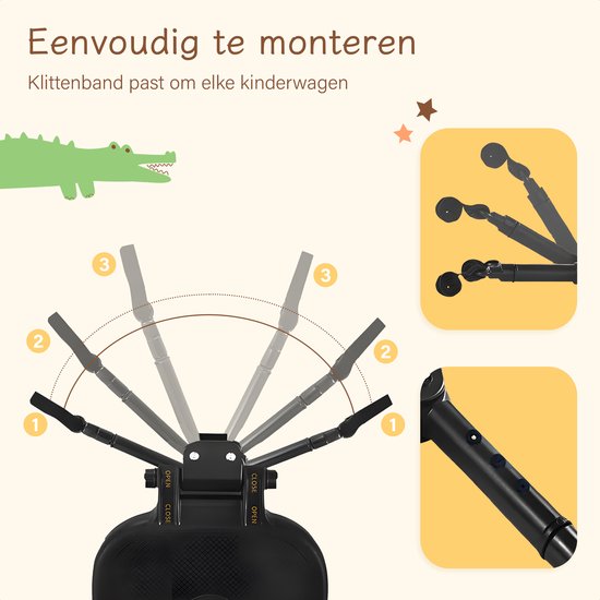 Safari Meerijdplankje Universeel - Tweewieler - Meerijdplankje met Zitje - Meerijd Plankje voor Kinderwagen - Buggy Board