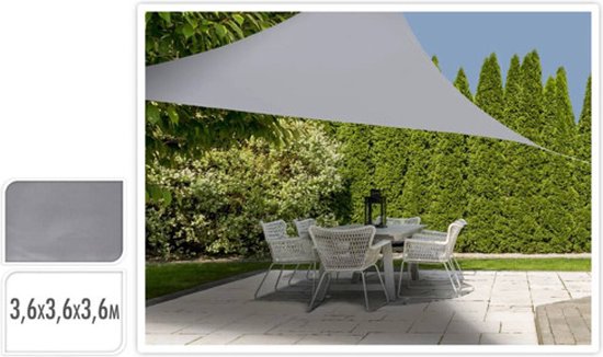 ProGarden Schaduwdoek driehoek 3,6x3,6x3,6 m grijs