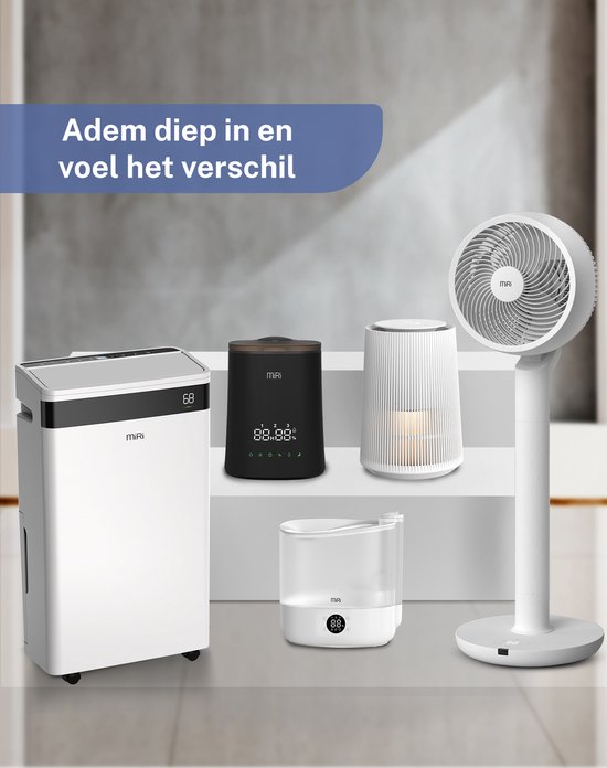 MiRi Nimbus – Luchtbevochtiger – Humidifier – 4.5L – Luchtvochtigheidmeter – Ionisator – 50m² – Ultrasoon – Afstandsbediening – Touchbediening – Aromatherapie