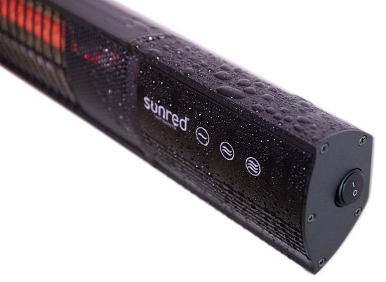 Sunred - Dark lijn - Zwart - Wand model - Terrasverwarmer – Carbon rosé goud technologie - 2500 W – ECO - 3 standen - Afstand bestuurbaar - Elektrische heater
