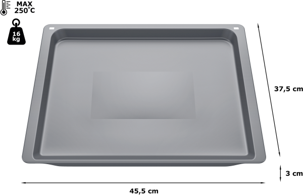 Siemens Bakplaat HZ531010 – Voorzien Van Non-stick Coating En Extra Glad Oppervlak – Voor Oven En Bakken – Grijs Keramiek – 30 x 455 x 375 mm