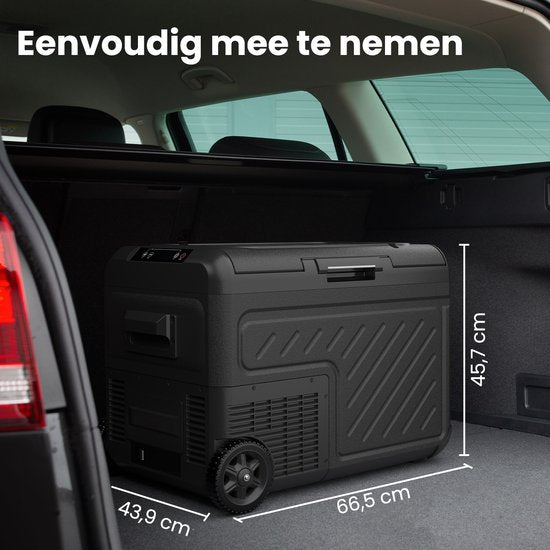 Auronic Elektrische Koelbox - Compressor - Met Wielen - 12V 230 Volt - Auto - 40L - Frigobox - Zwart/Grijs