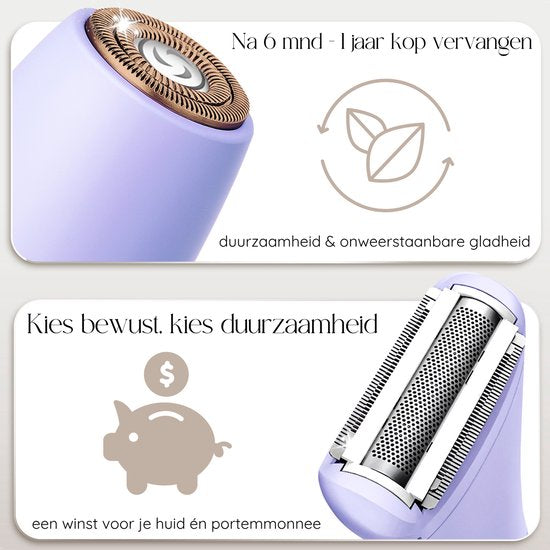 3-in-1 Ladyshave met Display - Gezicht - Oksels - Benen - Bikinilijn - Sansbeauté® - Scheerapparaat Vrouw - Ontharingsapparaat Electrisch Ontharen - Gezichtsontharing Dames - Trimmer Vrouw - Ladyshaves Bikini - USB Oplaadbaar